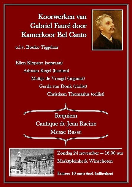 Program 2019 Kamerkoor Bel Canto