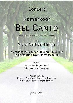 Program 2023 Kamerkoor Bel Canto